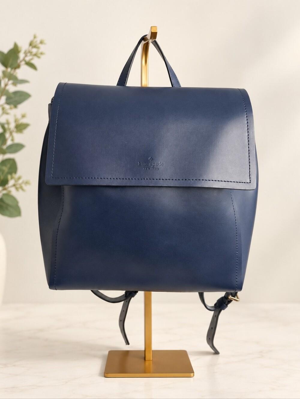 Kate Spade Navy Blue Leather  Backpack Sommerville Road EUC